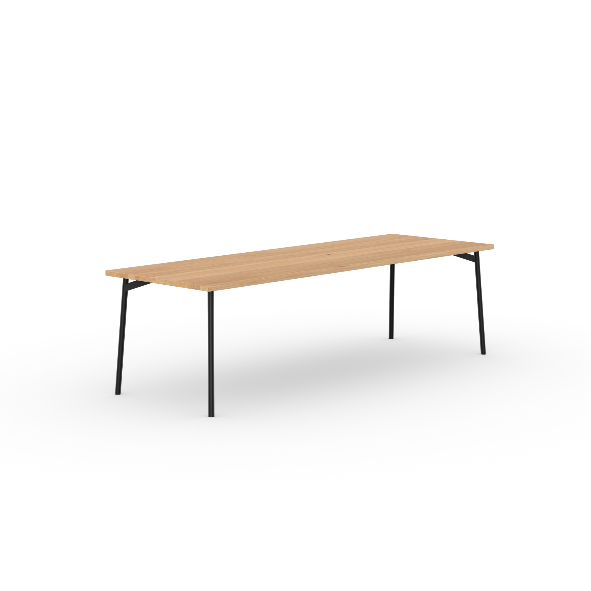 Rectangular Design dining table | Flyta Steel black powdercoating | Oak natural lacquer  | Studio HENK | 