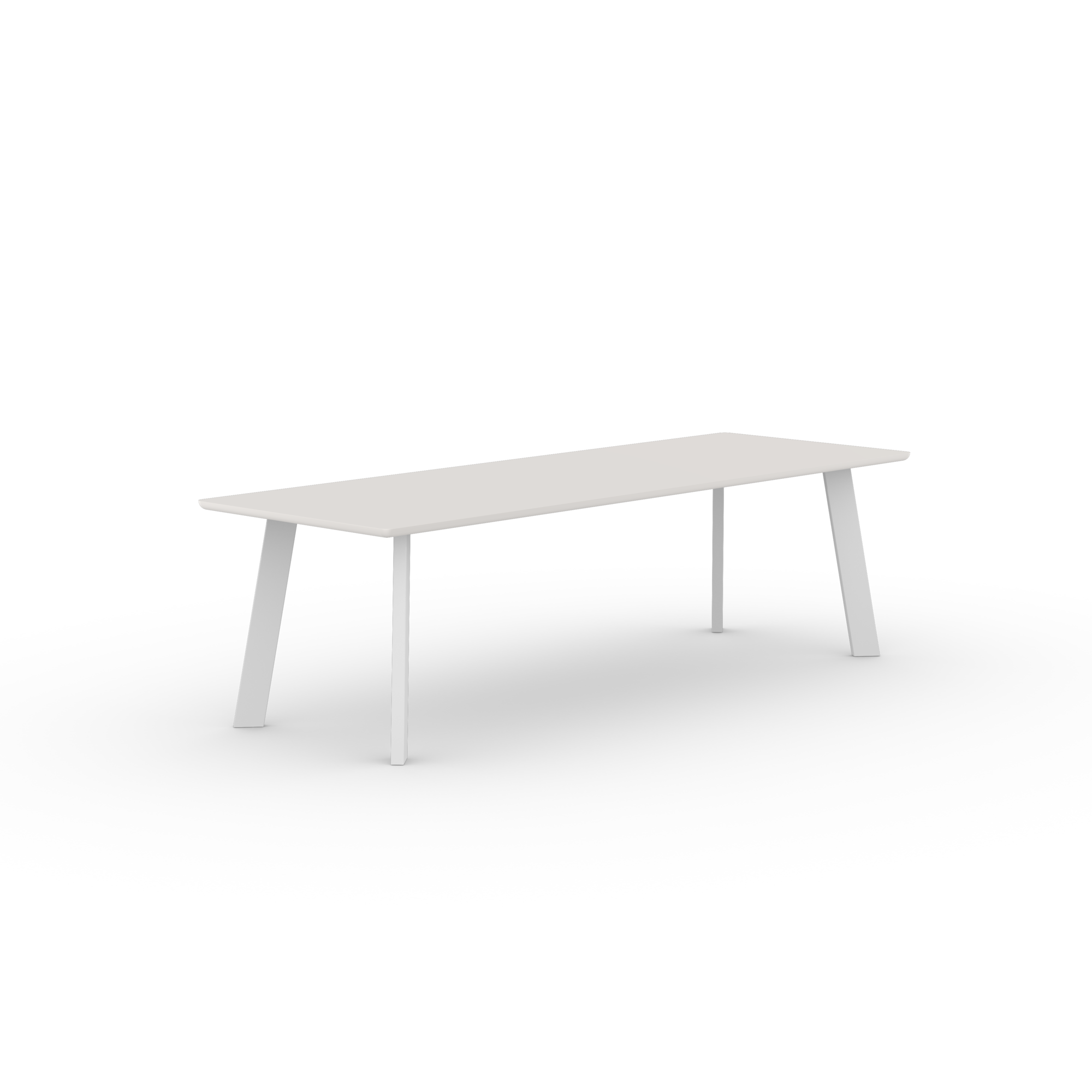 Rectangular Design dining table | New Co Steel white powdercoating | HPL Fenix bianco malè | Studio HENK | 