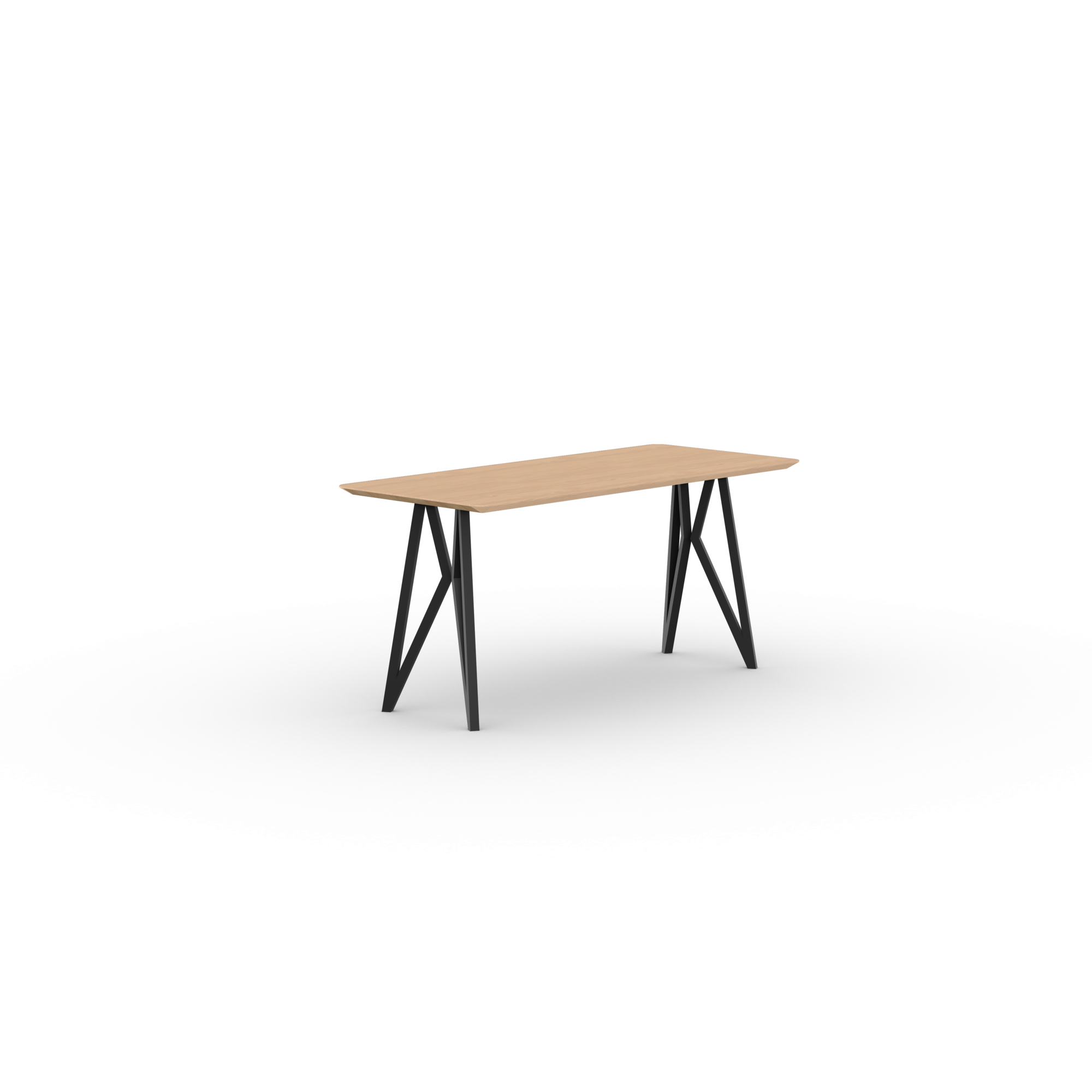 Rectangular Design dining table | Butterfly Home Desk Steel black powdercoating | Oak hardwax oil natural light | Studio HENK | 