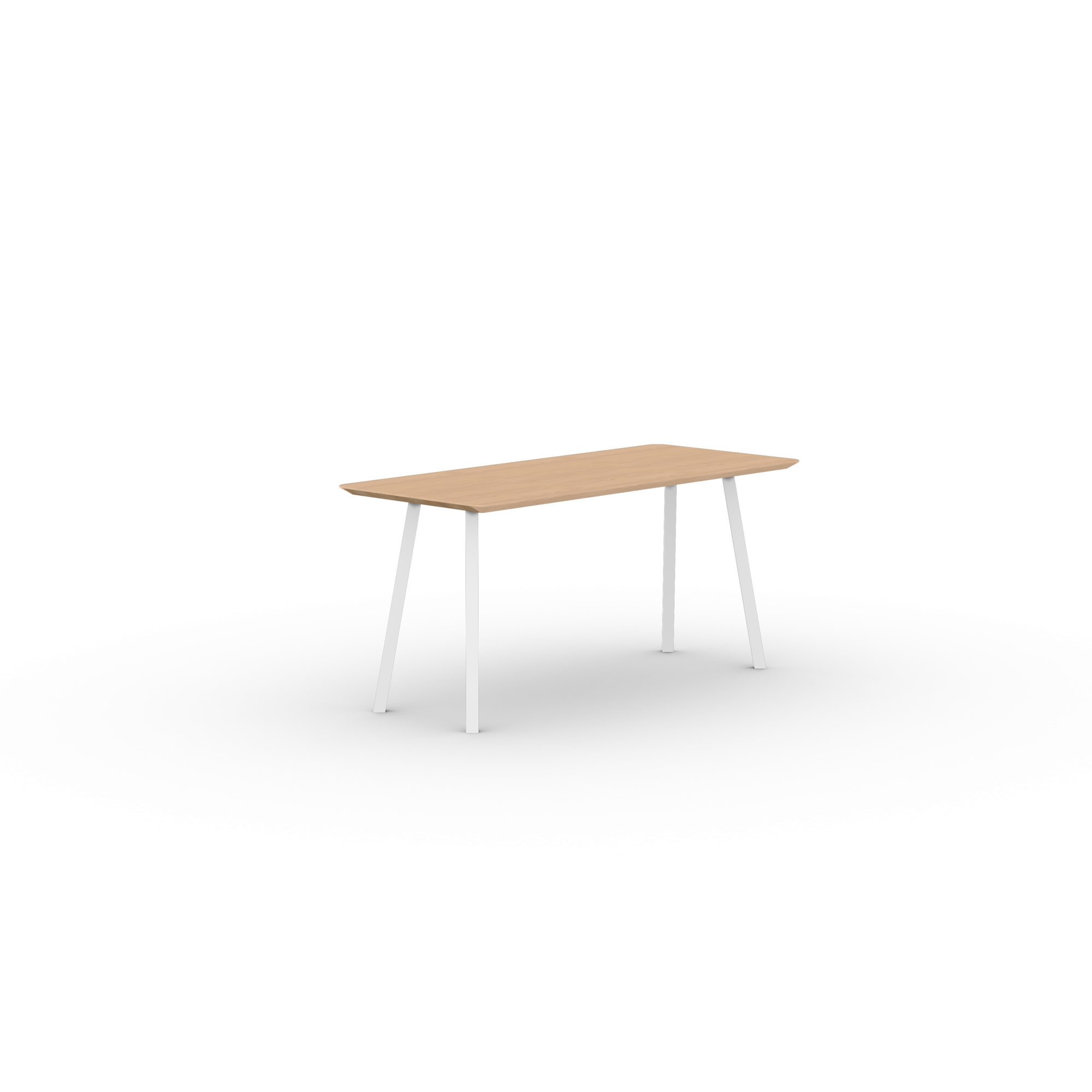 Rectangular Design dining table | New Classic Home Desk Steel white powdercoating | Oak hardwax oil natural light | Studio HENK | 