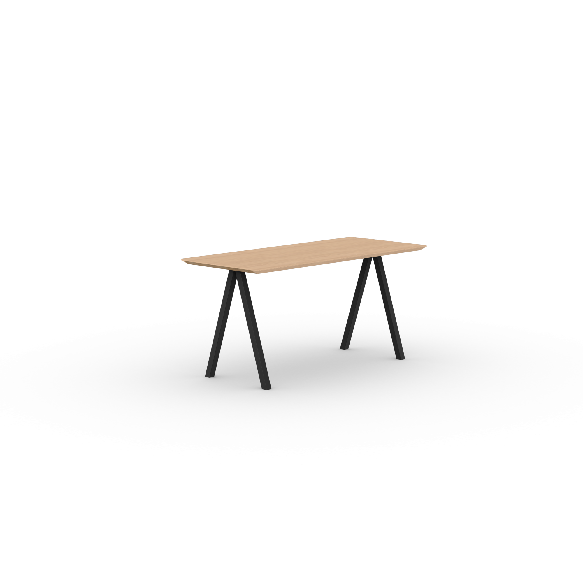 Rectangular Design dining table | Slim X-type Home Desk Steel black powdercoating | Oak hardwax oil natural light | Studio HENK | 