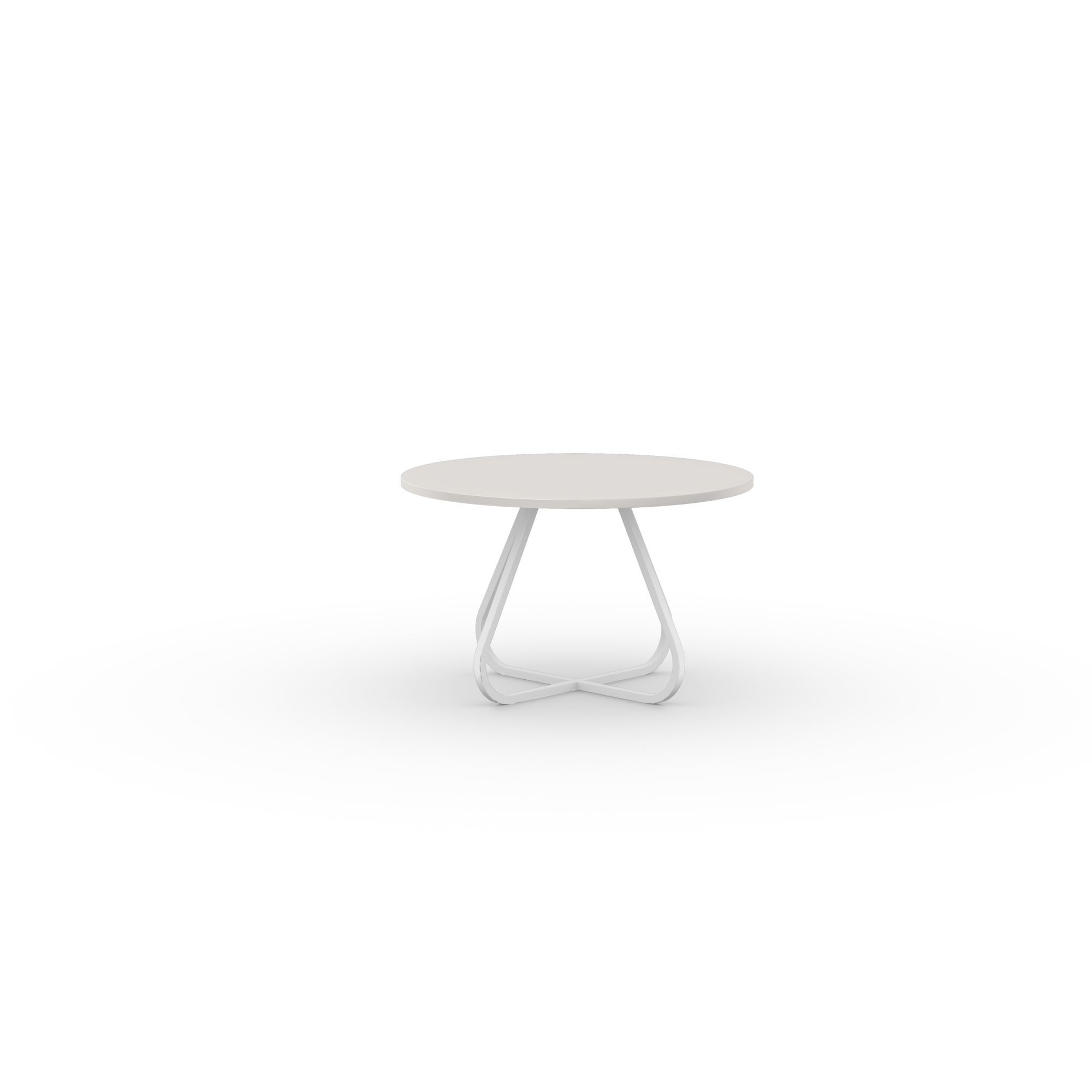 Ronde Design dining table | Curved Quadpod M Steel white powdercoating | HPL Fenix bianco malè | Studio HENK | 