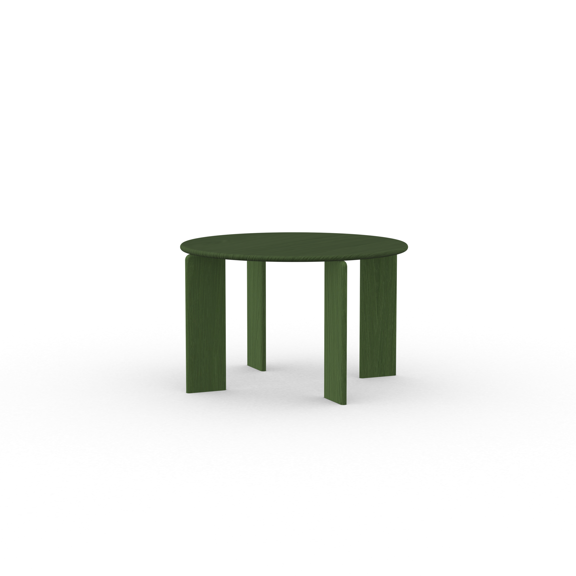 Soft Quadpod Oak green lacquer Round a Round edge Oak green